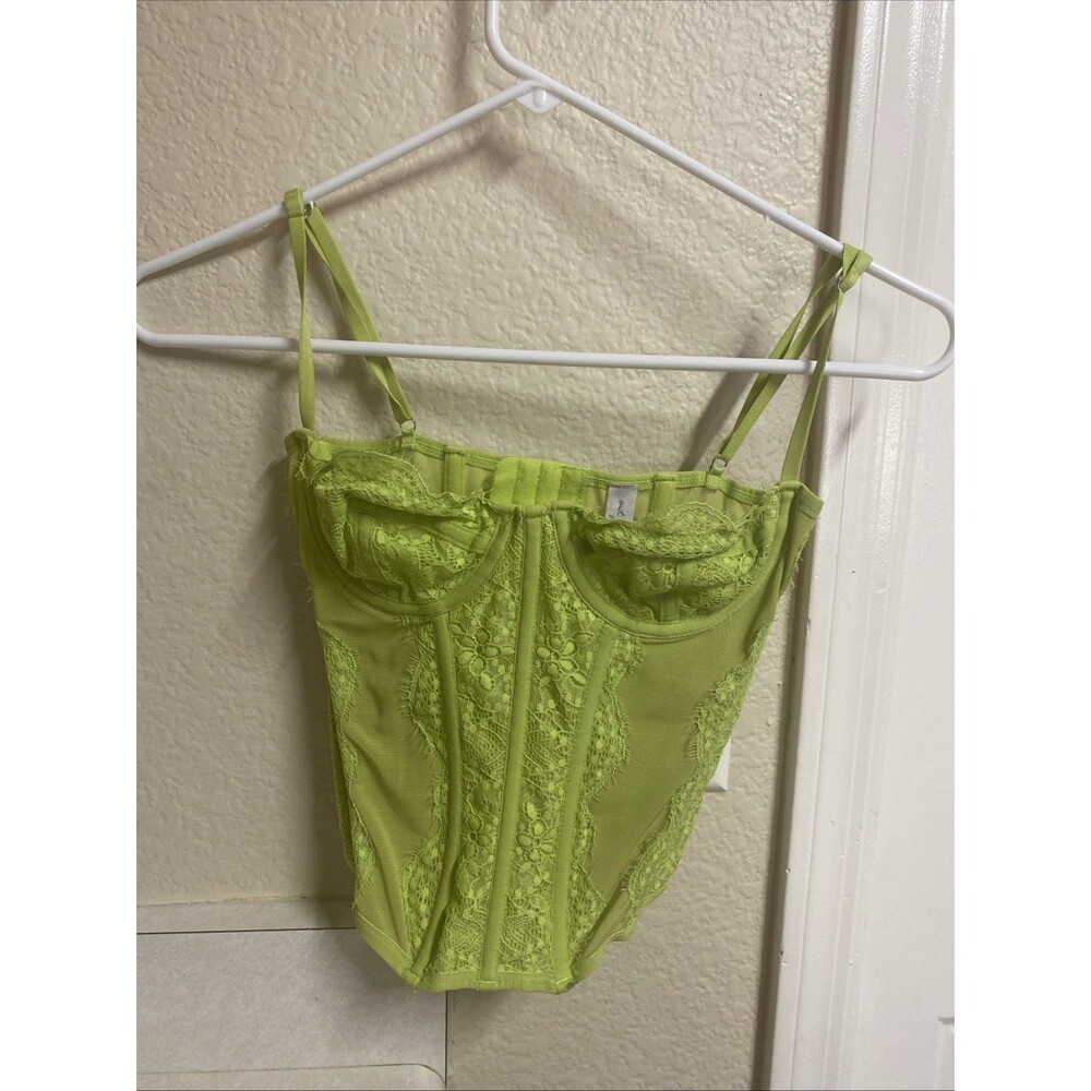 Out From Under Urban Outfitters Modern Love Lace Corset Green Size S